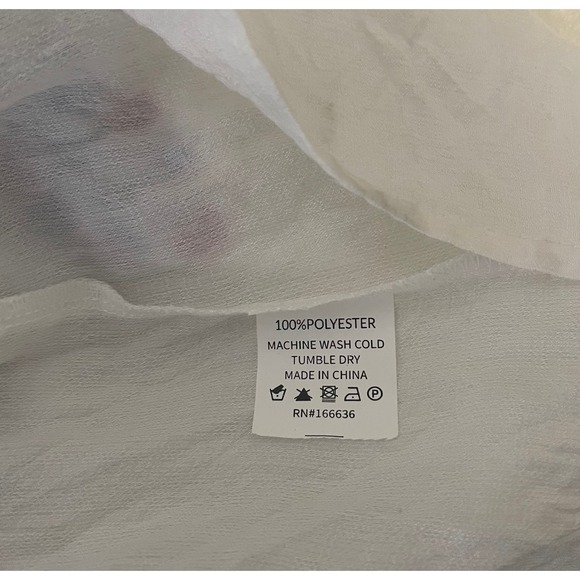 NWT Kindred 2X White Mauve Blue embroidered Floral Blouse Peasant Boho Top Tunic - Picture 8 of 11